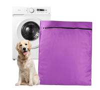 Pet Laundry Bag, Petwear Wash Bag Pet Hair Remove Bag, Stops Pet Hair Blocking the Washing Machine, Large Size Ideal For Dog Cat Horse Rabbit (Purple)