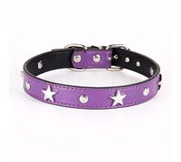 Pet Leads Leashes Star Studded Dog Collar Leather Puppy Neck Strap Comfortable Cat Collar Adjustable Pet Collars For Small Dogs S/M/L 6 Colors-Purple_L