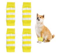 Pet Leg Warmers, 4 Pcs Dog Leg Warmers Elbow Protector Elastic Knitted Warm Dog Socks Cat Leg Cover Sleeves for Puppy Kitten Small Medium Dogs Cats (Yellow, M)