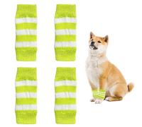 Pet Leg Warmers, 4 Pcs Dog Leg Warmers Elbow Protector Elastic Knitted Warm Dog Socks Cat Leg Cover Sleeves for Puppy Kitten Small Medium Dogs Cats (Green, M)