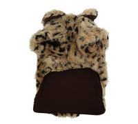 Pet Leopard Print Cloak, Warm Puppy Clothes, Cat Hoodie, Cute Retro Stylish Puppy Plush Jackeet for Autumn and Winter (S)