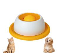 Pet Lick Bowl for Dogs Cats, Liquid Food Slow Feeder Lick Mats, Pet Accessory for Slow Feeding And Mental Enrichment, Non-Slip Licking Bowl Enrichment Toys for Anxieties Relief (Yellow)