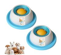 Pet Lick Mats Slow Feeder for Dogs And Cats, Interactive Licking Toy Ball Bowl, Anti-Slip Lick Sphere Liquid Food for Anxiety Relief Calming (2 pcs Blue, 12 * 12 * 4.2CM)