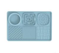 Pet Licking Mat with Suction Cup Designed for Slow Feeding, for Various Treats (Blue)