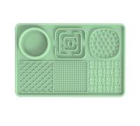 Pet Licking Mat with Suction Cup Designed for Slow Feeding, for Various Treats (Green)
