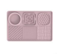 Pet Licking Mat with Suction Cup Designed for Slow Feeding, for Various Treats (Pink)