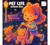 Pet Life Black Paper Coloring Book: Adorable Pets in Cozy Little Worlds