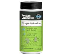 PET LIFE UNLIMITED Carpet Refresher & Deodorizer Powder - Pet Safe, Plant Based Juniper Leaf Scent, Made in USA - 16oz (Pack of 1)