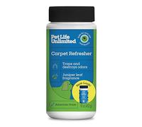 PET LIFE UNLIMITED Carpet Refresher & Deodorizer Powder - Pet Safe, Plant Based Juniper Leaf Scent, Made in USA - 16oz (Pack of 1)