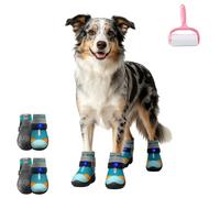 Pet Light Up Shoes for Cat Dog,Breathable Anti Slip Mesh Dog Boots，4Pcs：4 | Glow Paws Shoes for Pet,LED Dog Boots Paw Protectors,Non-Slip Dog Sneakers with Lights,for Cats Dogs Outdoor Walks