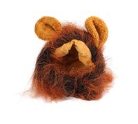 Pet Lion Mane Headgear, Soft Cloth Costume with Adjustable Closure for Cats and Small Dogs, Breathable Wig with Ears for Costume Parties and Photos, Head Circumference 26 to 30cm (Color marrón oscuro)