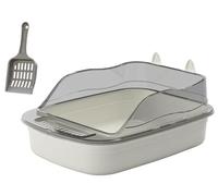 Pet Litter Box Cat Potty Kitten Toilet Splashproof High Sides Large Bedpan Cartoon Shape Cat Litter Basin Cat Litter Tray Pet Supplies for Travel(White)