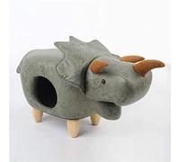 Pet Litter, Cat Bed, Multifunctional Solid Wood Footstool, Dual Purpose Pet Supplies, Semi-Enclosed, 69X35x34cm(Color:F)