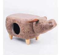 Pet Litter, Cat Bed, Multifunctional Solid Wood Footstool, Dual Purpose Pet Supplies, Semi-Enclosed, 69X35x34cm(Color:B)