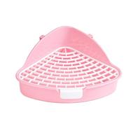 Pet Litter Tray - Reusable High Capacity Triangle Toilet Potty with High Guard Rail - Corner Litter Pan for Bunny, Small Pet Rabbit, and Cats - Keep Your Space Fresh and Clean