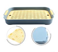 Pet Litter Tray with Easy to Remove Grid and Thickened Bottom, Designed for Small Animals Including Guinea Pigs, Rabbits, and Hamsters for Cleanliness (D)