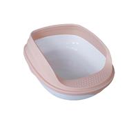 Pet Litter Trays with High Sides, Kitten Potty Pan, Cage Large Pan for Indoor Cats, Light Pink 45cm