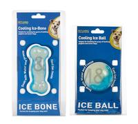 Pet Living Cooling Ice Bone & Ball Twin Pack - Just Soak with Water & Freeze! Keeps Your Dog Cool on Hot Days
