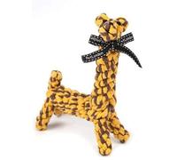 Pet London Teething & Chewing Rope Toy Animals - 100% Natural Cotton Mix Flossing & Teething Rope Characters - Panda Elephant Giraffe Flamingo Monkey Rope Animal Friend Characters (Giraffe)