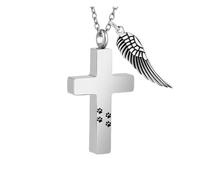 Pet Loss Cremation Necklace Rustproof Metal Crossed Urn Pendant With Secure Memory Storage For Remembrances Crossed Pet Memorial