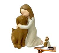 Pet Loss Dog Statue - Girl Dog Statue For Dog Lovers - Girl Dog Statue For Dog Lovers, Made of Resin, Memory Of The Dog, Loss | Dog Angel Statue