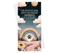 Pet Loss Gift Keepsake - The Smallest Paws Leave The Biggest Footprints In Our Hearts - Sorry For Your Loss - Cat/Dog (Greeting Card Only)