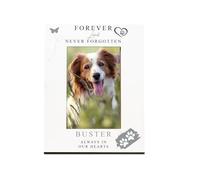Pet Loss Memorial Photo Frame, White, 6 x 4 Inch, Personalised with Stand, Portrait or Landscape Display, Forever Loved Never Forgotten