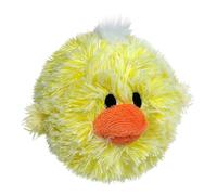 Pet Lou D.O.G'Z 4-inch EZ Squeaky Chick Dog Plush Toy,Durable Squeaks Bouncy Ball Dog Toy