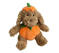 Pet Lou Pumpkin Dog, 12-inches Height, Orange and Brown, Squeak Toy, Plush, Pet Toys and Supplies
