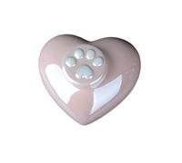 Pet Love Ashes Urn Memorial Heart-Shaped Storage Jar, Cat Claw Love Ceramic, Moisture-Proof Storage Capacity, 380ml(Pink1)