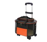 pet Luggage, Collapsible pet stroller with wheels, rolling pet carrier, Detachable Travel Carrier with Breathable Mesh Windows for Traveling Outdoor(Color:Orange-A)