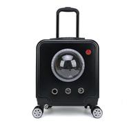 Pet Luggage, Pet Trolley Case, Large Capacity Breathable Cat Bag with Wheels and Combination Lock, Portable Pet Luggage (Black)