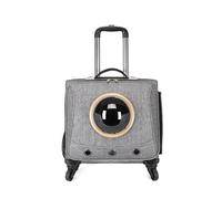 pet Luggage, Rolling Pet Carrier, Multi-Function Pet Backpack with 4 Wheels, Breathable Pet Carrier for Traveling/Taking a Walk/Trips to The Vet for Traveling Outdoor(Color:Gray-A)