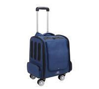 Pet Luggage, Wheeled Pet Carrier Backpack Pet Stroller, Travel Carrier, Comfort Cat Backpack Removable Rolling Wheels and Ventilation (Blue)
