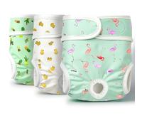Pet Magasin Luxury Reusable Dog Diapers (3-Pack) - Durable & Washable Sanitary Wraps Panties for Female Pets with Strong & Flexible (Trending, Extra Small)