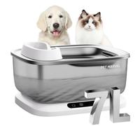 PET MARVEL Wireless Sensing Dog Water Fountain for Large Dogs, 7L/1.8Gal/230oz Big Automatic Pet Water Dispenser for Multi Cats, Stainless Steel Filtered Drinking Bowl Wireless Pump F2 V2