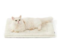 pet mat, Soft and Comfortable, Washable, Without Electricity(White,Medium)