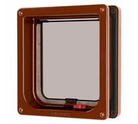 Pet Mate 2 Way Locking Cat Flap Brown Small Dog 304B - Secure Pet Door Access