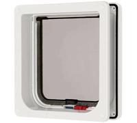 Pet Mate 4 Way Locking Cat Flap In White With Door Liner 235W
