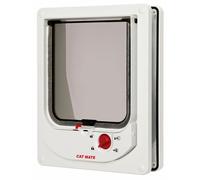 Pet Mate Electromagnetic Cat Flap White 254W 4 Way Lock - Secure Microchip