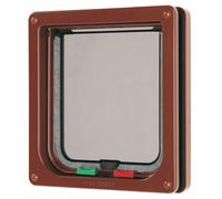Pet Mate Locking Cat Flap Brown 4 Way Lock 309B - Secure Microchip Pet Door