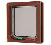 Pet Mate Locking Cat Flap Brown 4 Way Lock 309B - Secure Pet Door