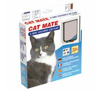 Pet Mate Locking Cat Flap White 4 Way Lock 309W - Secure Microchip Pet Door