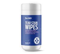 Pet MD Dog Tear Stain Remover Wipes - Cat and Dog Eye Wipes for Discharge and Crust - Pet Eye Wipes for Dogs - 60 ct