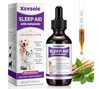 Pet Melatonin 60ml, Melatonin Sleep Aid Drops for Dogs, Dog melatonin, Dog Sleep Supports, Liquid for Cats, Supports Relaxation Dogs & Cat, Calm Behavior in dogs, Helps Restful sleep
