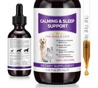 Pet Melatonin Drops 60ml for Dogs & Cats, Calming Liquid Supplement for Pets, Supports Relaxation & Healthy Sleep Cycles, Anxiety Relief for Travel, Fireworks & Stress, Easy Absorption Formula