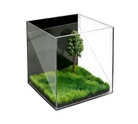 Pet Memorial Box, Acrylic Pet Shadow Box, 3.9 X 3.9 X 3.9 In, Holographic Pet Memorial In Projection With Film, Includes Artificial Moss, Ornaments, Transparent Pet Keepsake Gift