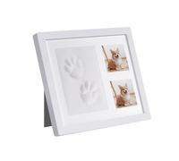 Pet Memorial Frame with Paw Print & Clay Imprint Kit for Pets - Ceramic Keepsake Frame for 22x28 cm Photo - Heartfelt Gift for Pet Loss, Remembrance, Adoption, Birthday - Yunova (White)