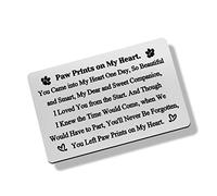 Pet Memorial Gift Engraved Wallet Inserts Card Pet Sympathy Gift Pet Loss Gifts Loss of Dog or Cat Memorial Gifts Paw Prints On My Heart Wallet Card Remembrance Sympathy Gift for Dog Lovers