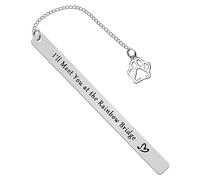Pet Memorial Gifts Bookmark I'll Meet You at The Rainbow Bridge Bookmark Pet Loss Gifts Pet Remembrance Gifts in Memory of Pet Gift Pet Sympathy Gifts for Dog Cat